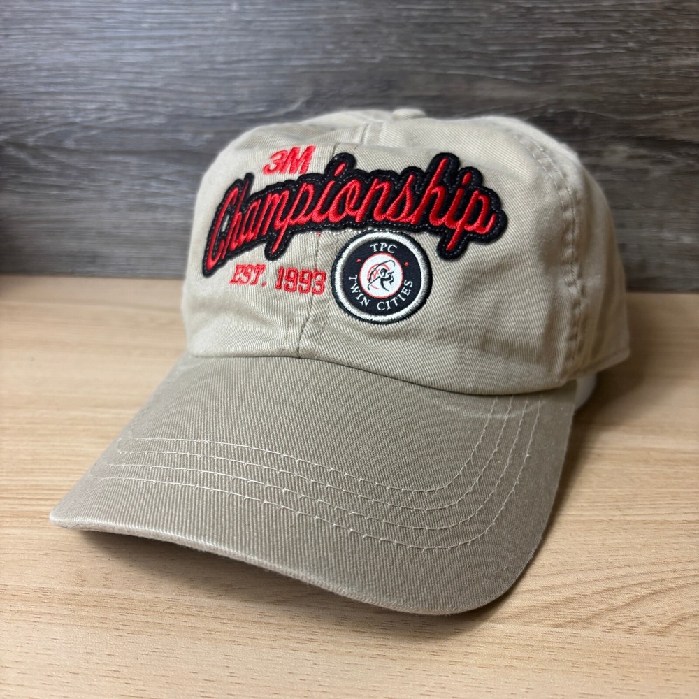 3M Championship Hat Cap Strap Back Brown Golf Golfing Minnesota Adjustable